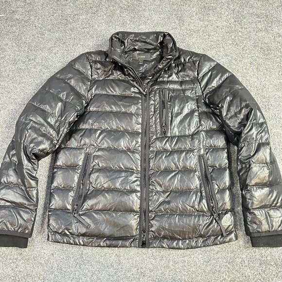 J. Crew Puffer Jacket S Black Down Full Zip - Picture 1 of 10